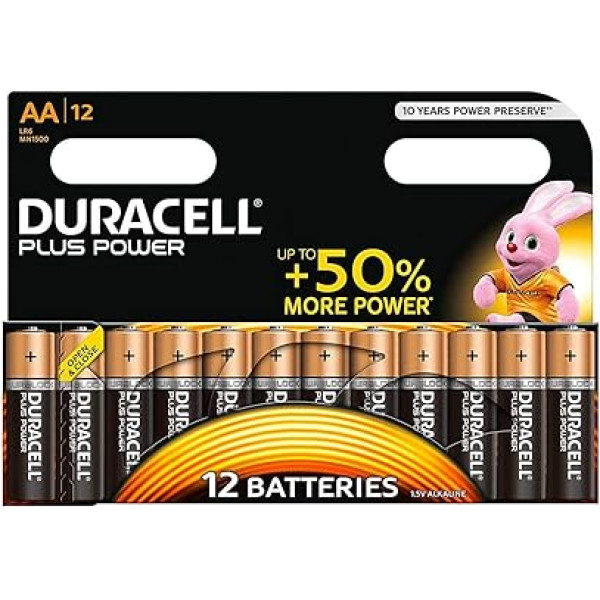 12 x Duracell Plus Power AA Alkaline 12x Pack