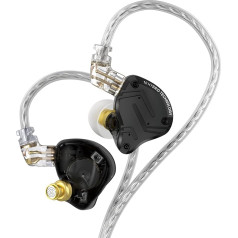 keephifi KZ ZS10 Pro X In-Ear Monitor IEM Headphones, 4BA 1DD Multi-Driver 3.5 mm Headphones with Cable with Removable, Silver-Plated 0.75 mm 2-Pin Cable In-Ear Headphones for Audiophile, Gaming,