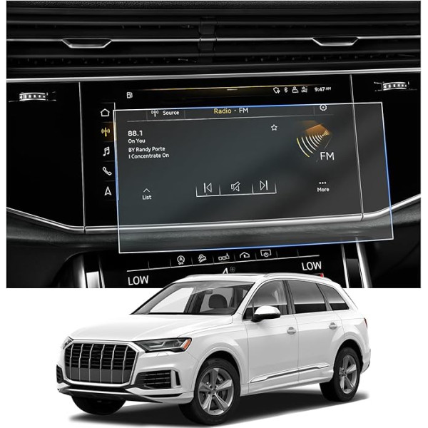 CDEFG Compatible with Audi Q7 Q8 Q8 e-tron 2020-2024 2025 Navigation Screen Protector 6H Scratch-Resistant 10.1 Inch GPS Screen Protector Navigation Film Q8 etron Accessories Pack of 2