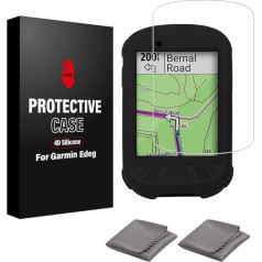 Garmin Edge 530/830 Case - Garmin Edge Case Silicone Tempered Glass for Garmin Edge 530/830 Screen Protector Garmin Edge (Black/Red/Orange/Light Blue)
