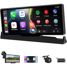 Unique Carplay Android Car Display Buddy Display with Standing Screen Mount 10.26 Inch Car Play Car Screen with Rear View Camera GPS Navigation Bluetooth Adjustable Home Screen