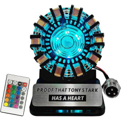 Lonyiabbi 2025 Iron Man Arc Reactor MK1 Heart Model LED Light with Remote Control, USB Powered, Finished Product (No Assembly Required)
