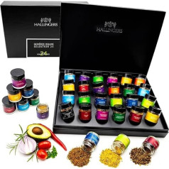 Hallingers Deluxe Selection 24 - Spice Gift Set Handmade, 24 Spices from Around the World (Set) - Mother's Day Gift & Gift Ideas for Father's Day | New Home Congratulations Recovery