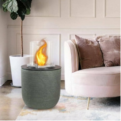 Dsgarboss Bioethanol Fireplace, Ecological Fireplace, Smokeless Fire, Heating with Ethanol, Made in Italy, 35 x 35 x 55 cm, Green