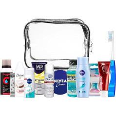 Travel Essentials Kit Travel Set Suitable for Carry-On Luggage, Holidays and Business Trips Includes All Necessary Personal Care PVC Cosmetic Case, Men New Ama-60, Classic