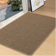 BEQHAUSE Doormat Indoor Dirt Trapper Door Mats Non-Slip Dirt Trapper Mat Washable Entrance Mat for Front Back Door, Entrance, Hallway, 80 x 120 cm, Taupe