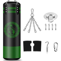 NZQXJXZ Punch Bag Hanging Set, Adult Punch Bag, Microfibre Leather, Heavy Bag for Training, Kickboxing, Fitness, MMA, Grappling, Muay, Thai, Karate