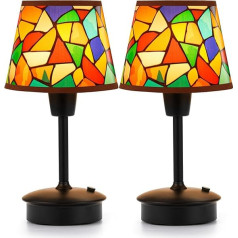 EGOBASIC Pack of 2 Small Wireless Table Lamp with Dimmer, Built-in 5200 mAh Rechargeable Battery, Portable Touch Lamp for Restaurant, Living Room, Bedroom, Bar, Dining Room, Table Lamp