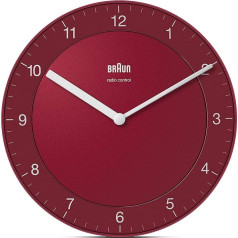 Braun Radio Wall Clock, Plastic, Red, Normal