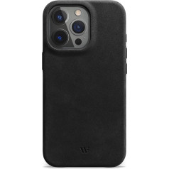 Wiiuka Case for iPhone 16 Pro Max, Leather from Germany, Leather Case Extra Thin, Premium Mobile Phone Case, Qi, Vintage Black