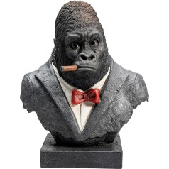 Kare Design Object Smoking Gorilla 48 cm Decoration, 47.5 x 39.5 x 27.5 cm, Black