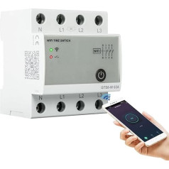 Jadeshay GTS8-W Intelligent WiFi Timer Smart Home Remote Control Switch by Tuya App AC220V 4P 63A Circuit Breaker Timer Relay Switch