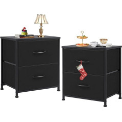 Sweetcrispy Bedside Table, Side Table, Fabric Drawer Cabinet, Narrow Cabinet, Chest of Drawers, Bedroom, Industrial Style for Living Room, Children's Room, Hallway Storage Cabinet