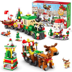 D-FantiX Christmas Advent Calendar for Children, 24 in 4 Building Blocks Toy Sets, 24 Days Christmas Countdown Calendar, Gift for 6-12 Years Old Boys Girls Teenagers