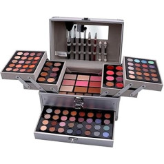 JasCherry Make-up Case, Multifunctional Make-Up Cosmetic Makeup Set with Lip Gloss, Eyeshadow, Blush Rouge, Pressed Powder Powder - Makeup Set Case Box for Face, Eyebrow, Eyes and Lips #B