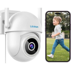 litokam Outdoor Surveillance Camera, 4MP WiFi Camera Outdoor with Motion Detection, Two-Way Audio, 360° PTZ Camera Surveillance Outdoor, WiFi Surveillance Camera Outdoor for Baby Monitor with Alexa