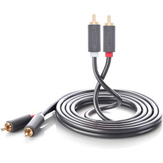 Audio kabelis 2RCA (vīriešu) 3m - pelēks