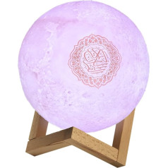 3D Quran Touch Moonlight, 7 Colors LED Night Light, Quran Bluetooth Speaker, Remote Control, Small Moon Lamp, Wireless LED Lamp