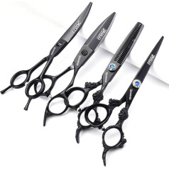 Professional Hairdressing Scissors Barber Scissors Hair Cutting 6/7 Inch High Quality Thinning Scissors & Cutting Set (6-Inch 4-Piece Set)