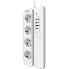 Multiple Socket Smart Alexa Google Home Assistant, Intelligent Smart Power Strip 4 USB Ports Remote Control WiFi App Tuya Smart Life, Control Power Consumption at Home - Smart Home
