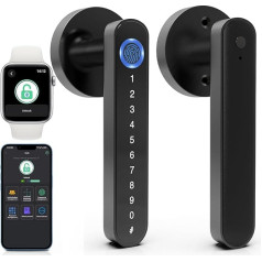Eseesmart Fingerprint Door Lock with Lever - Door Lock with Fingerprint App Key, Biometric Digital Door Lock for AirBnB Home Office