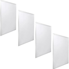 Jandei LED Ceiling Light 59.5 x 59.5 cm, 48 W, 3900 Lumens, White, Pack of 4 (Warm White 3000K)