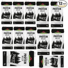 Pufai Grocery Black Forest Milk Protein Milk 0.9% Fat 1000 ml x 12 Bottles + Pufai