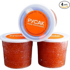 Gorbuscha Salmon Caviar 1st Choice (Red Caviar - Caviar) AAA Grade Unpasteurised (4 x 530 g)