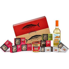 SERRATS - Gift Box - Cantabrian Case and Txakoli - 10 Canned Fish and a Bottle of Txakoli Itsasmendi