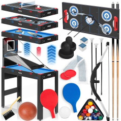 Neo-Sport Multi-Function Table Multigame 5-in-1 Pool Table Air Hockey Table Tennis Basketball Hoop Archery 92 x 46 x 73 cm Complete Set with Accessories Indoor Convertible Table