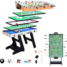 4 ft 8 in 1 Foldable Multifunctional Table Game - Table Football (Table Kick)/Table Tennis/Air Hockey/Billiard Table, MDF