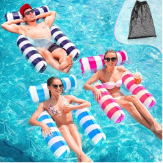 Air Mattress Pool, Pool Toy 4 in 1 Inflatable Water Toy Pool Accessories, Pool Inflatable Water Hammock for Armchair Mattresses Seat Swimming Mattress