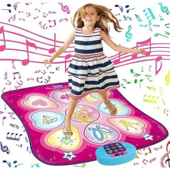 SUNLIN Dance Mat - Dance Toy Gift for Children Girls - Dance Mat with LED Lights, Adjustable Volume, Built-in Music, 3 Difficulty Levels (3-12 Years)