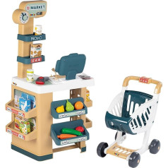 Smoby - Supermarket with Shopping Trolley - Play Supermarket with Light, Sound and Electronic Functions, for Children from 3 Years