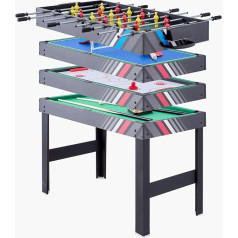 VEVOR 4 in 1 Combo Game Table Set Air Hockey Table (48 Inch) Multi Combination Table with Air Hockey & Pool Billiards & Table Football & Pingpong & Pushers & Pucks, Arcade Table for Family Playroom