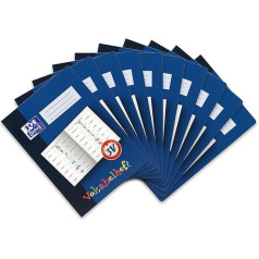 Oxford 100057954 Vocabulary Exercise Book for German Primary School Class 3 A4 16 Sheets 90 g/m² Optic Paper Header Pack of 10 Blue