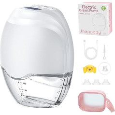 Jheppbay Electric Portable Hands-Free Breast Pump - All-in-One Electric Breast Pump with 3 Modes and 12 Levels, BPA-Free, Pain Free, with 17 mm/21 mm Flange (White, Pack of 1)