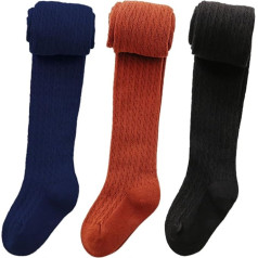 Baby Girls Tights Cable Knit Leggings Stockings Pack of 3 Pantyhose Infants Toddlers 2-10T