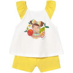 Mayoral Set of Shorts Appliqué for Baby Girls Yellow