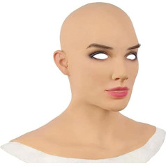 Realistic Female Latex Headwear, Scary Full Head Mask, Cosplay Drag Queen Halloween Costume Headpiece for Halloween Party Costume Props