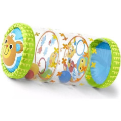 Inflatable Role Toy for Toddlers, Durable PVC Baby Crawling Roller Toy with Balls and Bells, Default