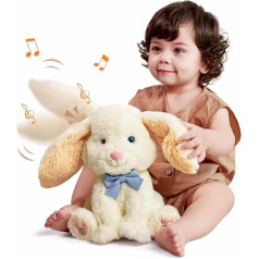 Electric Plush Rabbit with Singing and Voice Function, Interactive Electronic Pets Plush Rabbit Toy Wiggling Ears and Body, Easter Plush Rabbit