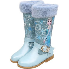 FStory&Winyee Girls’ Princess Elsa Snow boots - Children’s Winter Boots with Warm Lining - Rubber Boots for Outdoors - Non-Slip Boots in Frozen Design - Perfect Outfit Accessories