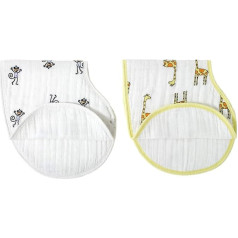 aden + anais Burpy Baby Bib, 100% Cotton Muslin, 4-Layer Multi Use Burping Cloth, Super Soft & Absorbent Burp Rag for Infants, Newborns and Toddlers, Pack of 2, Jungle Jam