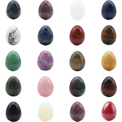 Eladcncmc Set of 20 Crystal Mix Eggs Polished Tumbled Stones for Various Crystals Stone Eggs