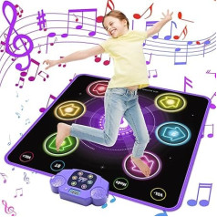 GuKKK Dance Mat Children's Toy Gifts 3-12 Years, Illuminated Music Mat, Dance Mat with Music Bluetooth 6 LED Lights, Christmas Birthday Toy from 3 4 5 6 7 8 9+ Years Girls Boys