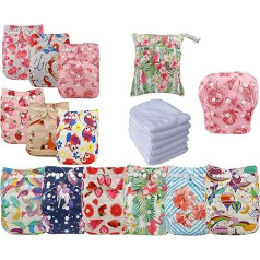 Washable Nappies Baby Nappies Cloth Nappies Closure Reusable Includes 4 Inserts Pack of 4 (12Pcs02)