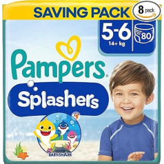 Pampers Splashers Disposable Swim Pants - Size 5/6 (14kg +) - Case of 8 Packs of 10