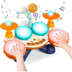 Drum Children's Toy from 1 Year, Musical Instruments Musical Toy Baby Toy Children's Toy from 1 Year, Gifts for 1 2 3 Years Boys Girls, CY-8005B
