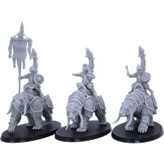 Forged Terrain Kriznhev Bear Rider Command Group | 32mm Scale Miniatures | Kyoushuneko Wargaming | Fantasy Tabletop RPG | 75mm x 42mm Base